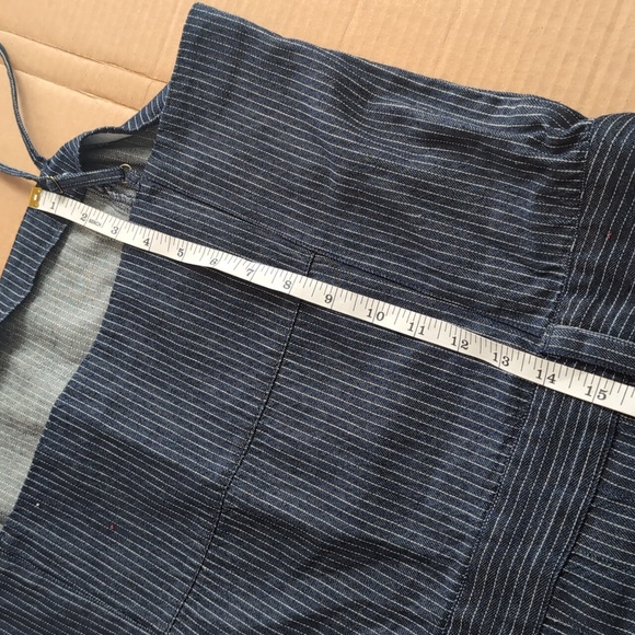 Anthropologie Navy Pinstripe Mini Dress Skort - Picture 8 of 9